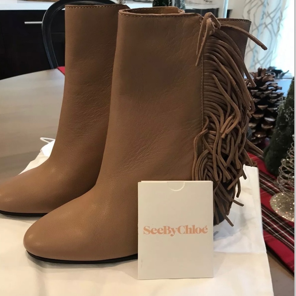 New See by Chloé Beige ankle boots Size 38